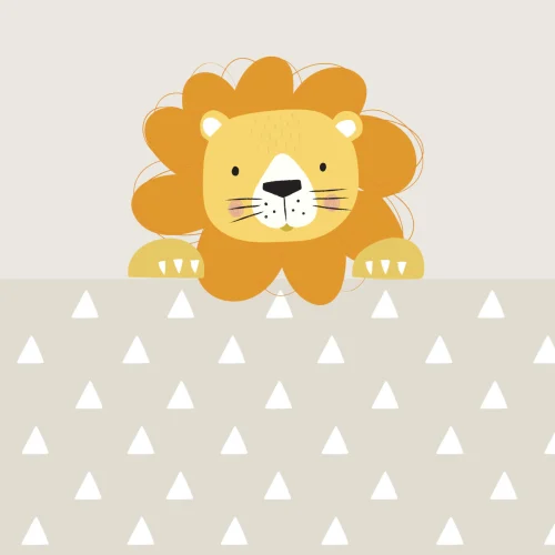 Peek-a-Boo Larry Lion Wallpaper Mural
