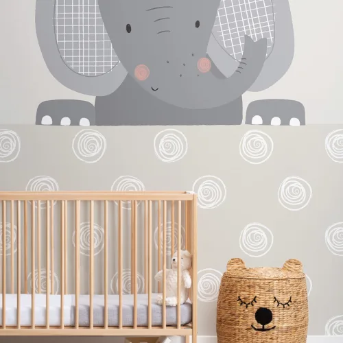 Peek-a-Boo Ellie Elephant Wallpaper Mural