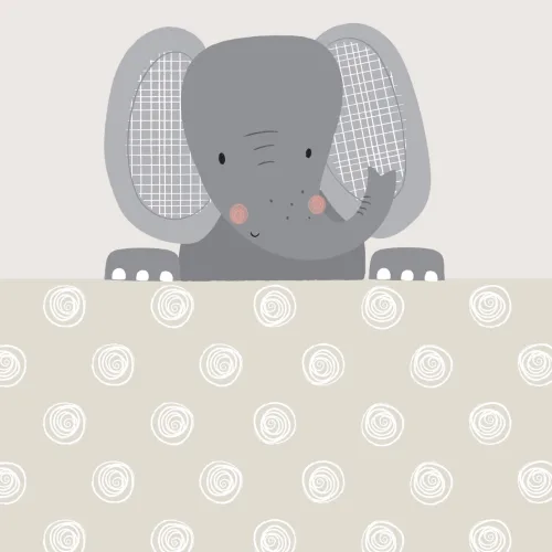 Peek-a-Boo Ellie Elephant Wallpaper Mural