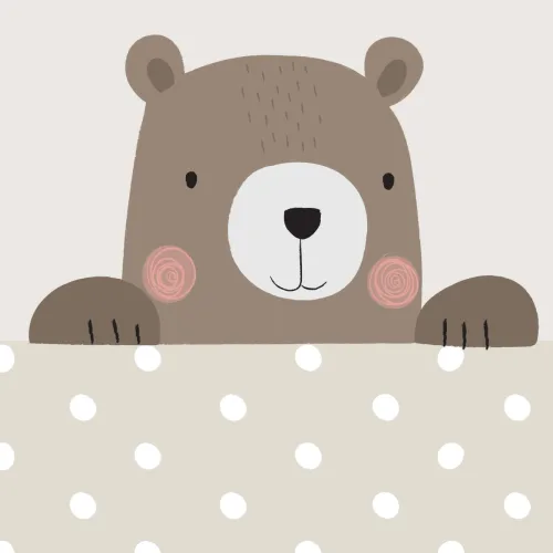 Peek-a-Boo Bernie Bear Wallpaper Mural