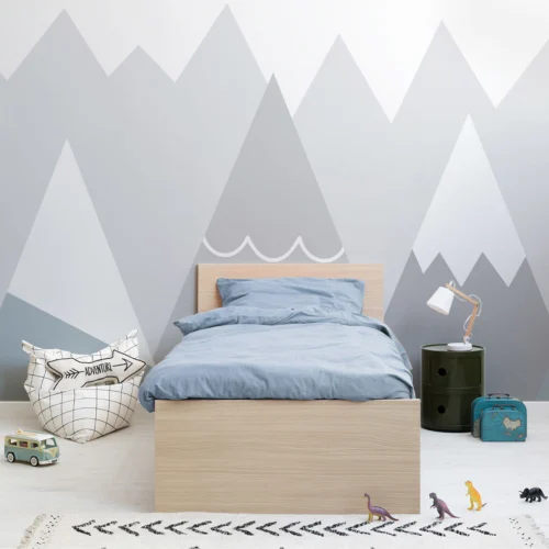 Kids Blue & Gray Mountains Wallpaper Mural