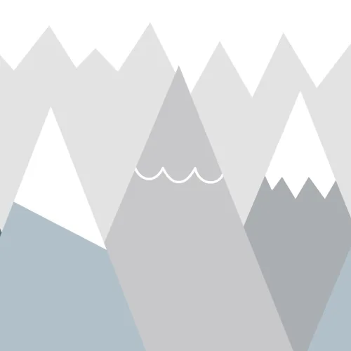 Kids Blue & Gray Mountains Wallpaper Mural