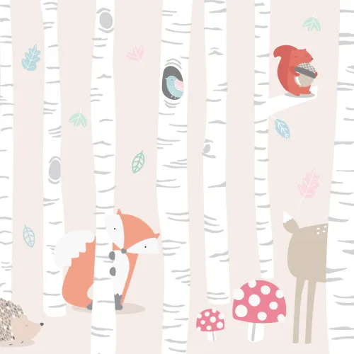Copii Woodland Scene Wallpaper Mural