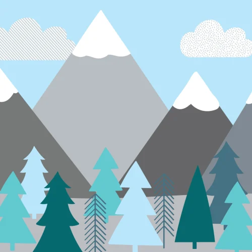 Kids Mountains & Trees Wallpaper Mural