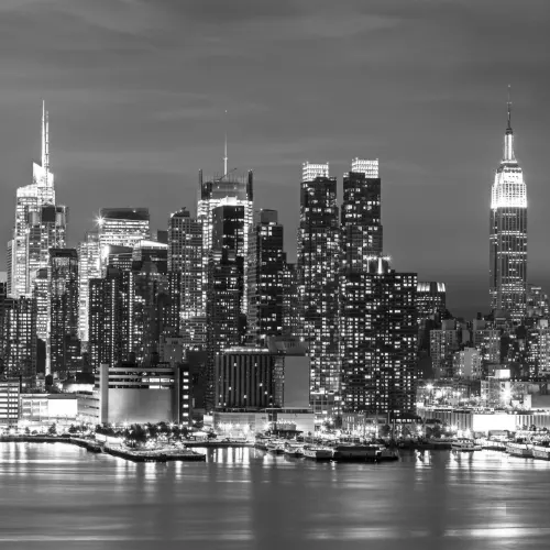 Grayscale New York Peisaj Wallpaper Mural