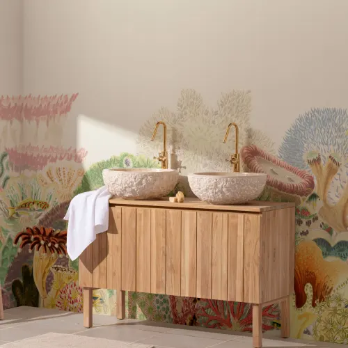 Colourful Vintage Illustrations Coral Reef Mural
