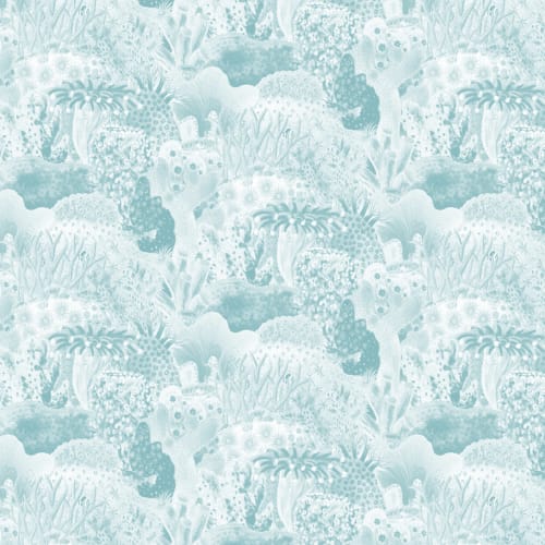 Sininen Vintage kuvitukset Marine Life tapetti