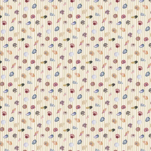 Yellow Nautical Shell Pattern Mural Decor Delight