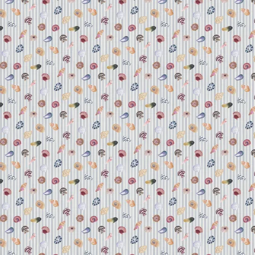 Multicolour Nautical Seashell Pattern Mural