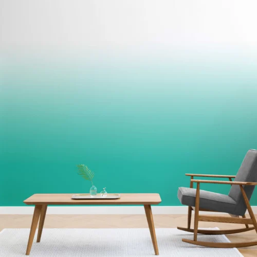 Turquoise Bright Color Ombre Wallpaper Mural