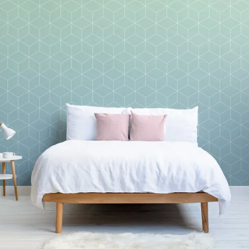 Aquamarine Patterned Ombre Wallpaper Mural