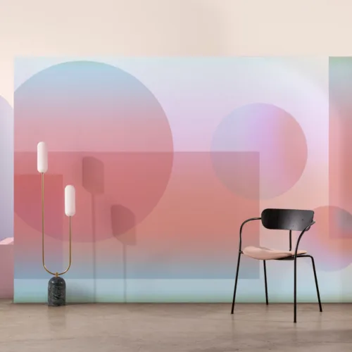 Mural de parede multicolorido Futurista Geo Ombre Shapes