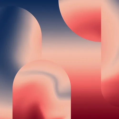 Red & Navy Ombre Abstract Shapes Wall Mural