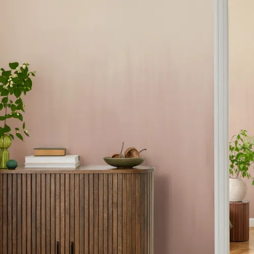 Soft Pink Gradient Abstract Mural For Serene Spaces