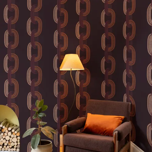 Papel pintado Oscuro Ilustrado con Cadenas