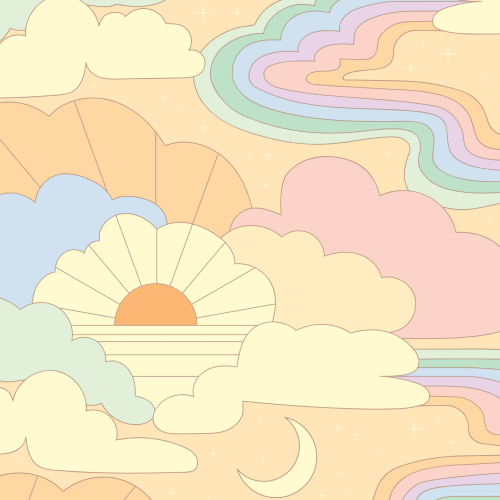 Elizabeth Olwen Cosmic Skyway Peach Mural-tapeter