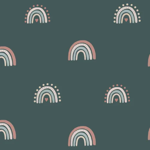 Hand-Painted Rainbow Pattern Wallpaper