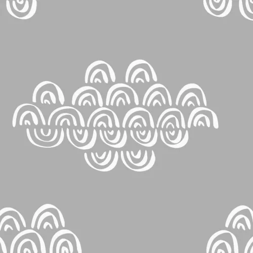 Papier Peint Japonais Gris avec Motif de Nuages
