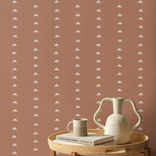 Terracotta Klein Driehoek Herhaal Patroon Behang