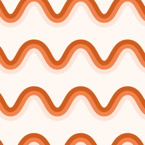 Papier Peint des Années 70 avec Vagues Orange