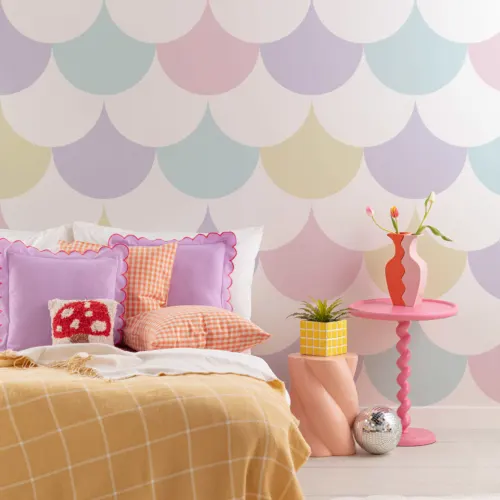 Pastel Pattern Geometric Wallpaper Mural