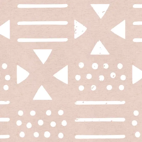 Mural Papel Pintado con Estampado Tribal Rosa y Blanco