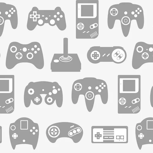 Light Gray Retro Game Wallpaper Mural