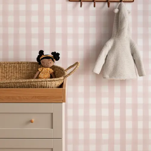 Pink Gingham Wallpaper