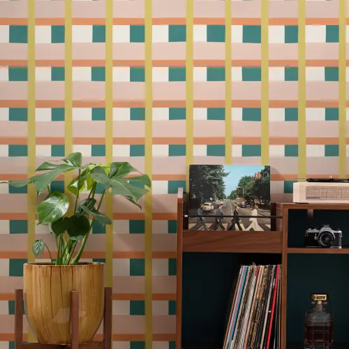 Colorful Abstract Checks Wallpaper