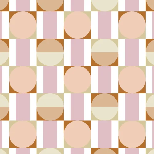 Pink & Orange Pastel Geometric Shapes Wallpaper