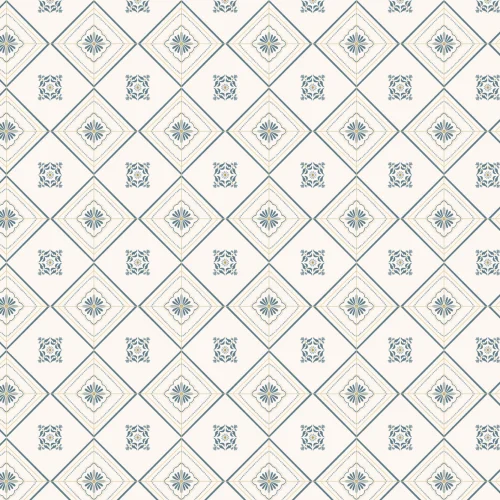 Blue Geometric Tile Classic Wall Mural