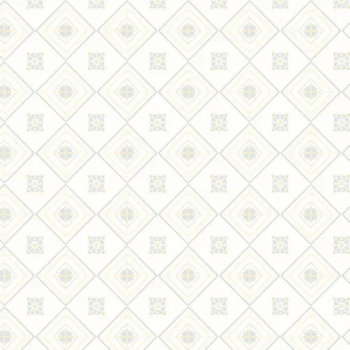 Lichtblauw Geometrisch Patroon Victoria Muurschildering