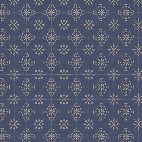 Navy Azulejo Tile Pattern Mural
