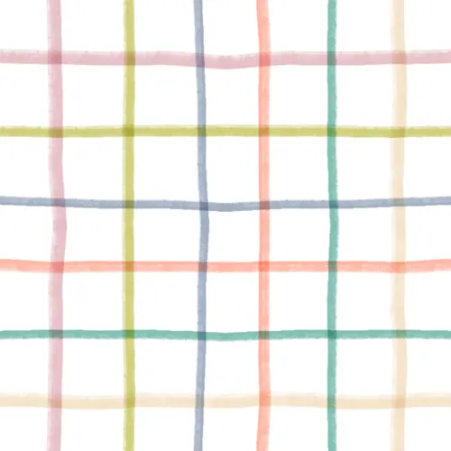 Rainbow Hand Drawn Grid Stripes Wallpaper Mural