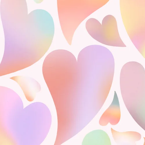 Papier peint cœurs psychédéliques multicolores