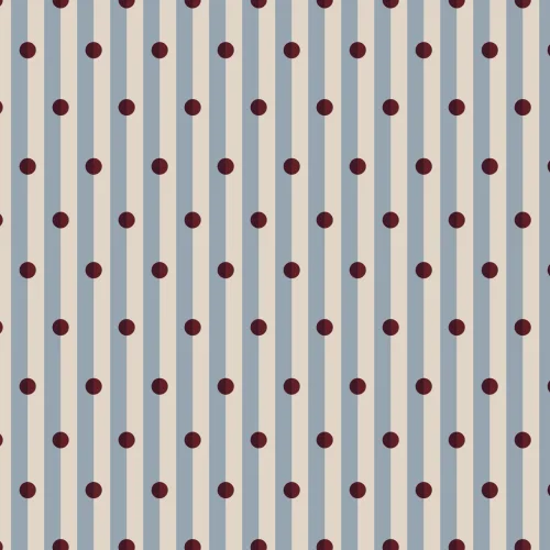 Blue Polka Dot Striped Kids' Pattern Mural