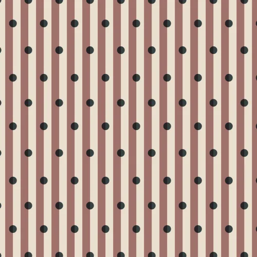 Veelkleurige retro gestreepte muurschildering met stippenpatroon