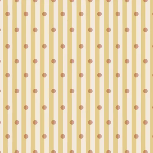 Yellow Striped Polka Dot Contemporary Mural