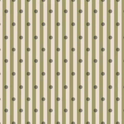 Green Polka Dot Striped Pattern Mural With Retro Vibe