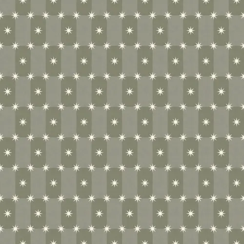 Sterling Green Geometric Star Pattern Contemporary Mural