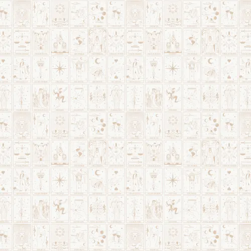 Neutral Tarot Card Pattern Mural