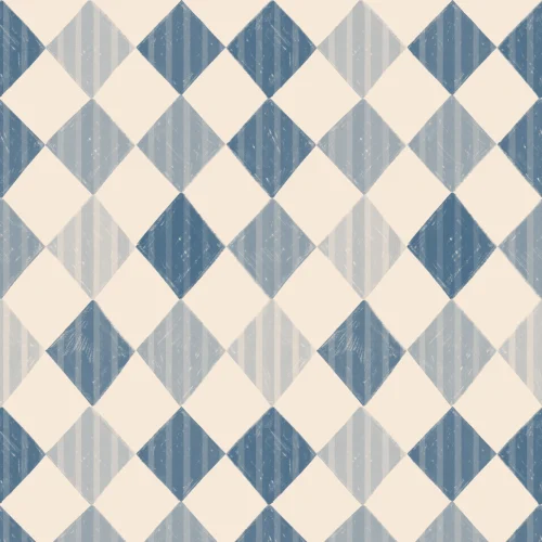Blue Stripe Harlequin Mural