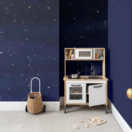 Dark Blue Night Sky Stars Wallpaper Mural