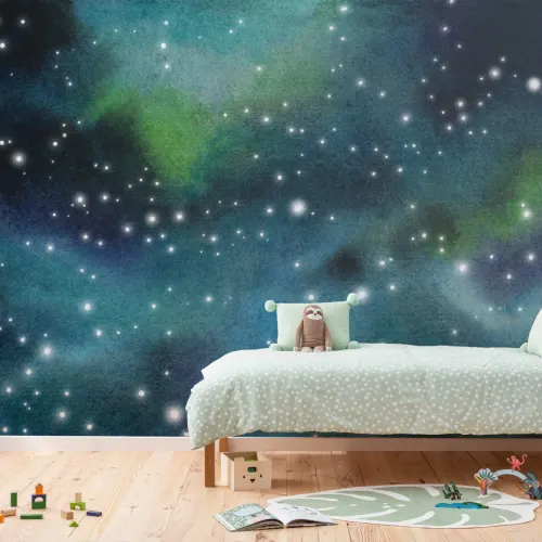 Navy Galaxy Starry Night Sky Wallpaper Mural