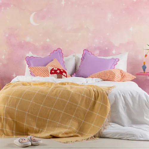 Pink Sunset Starry Sky Wallpaper Mural