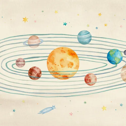 Multicolor Galactic Space Adventure Kids' Mural