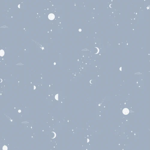 Blue & White Moon & Stars Mural