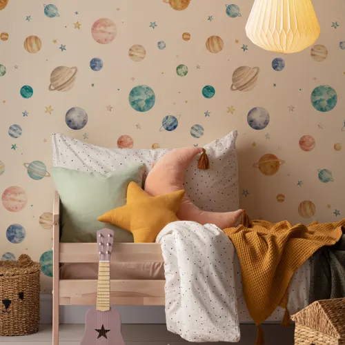 Multicolor Space Adventure Mural