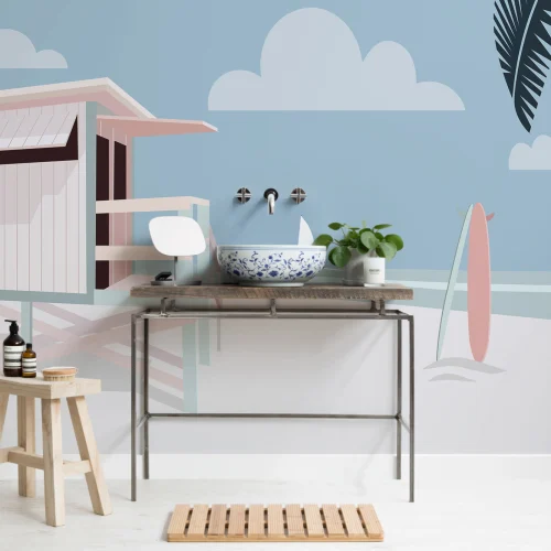 Venice Beach Retro Wallpaper Mural