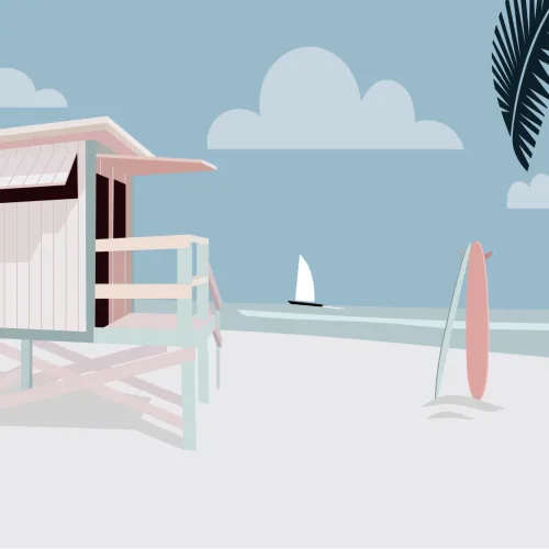 Venice Beach Retro Wallpaper Mural